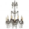 Gilt Iron and Murano Glass 12-Light Chandelier