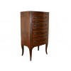 Mahogany and Inlaid Tall 4-Drawer Commode 