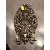 Pair of Pressed Tole 3-Light Sconces