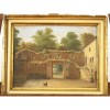 Oil on Canvas, Woman and Goat in Courtyard