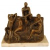 Bronze Figural Group on Marble Base "Looking For Answers"