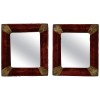 Pair of Velvet Covered Frames with Later Mirror Plates