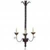 Turned and Painted Wood 3-Arm Chandelier