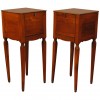 Pair of Walnut and Inlaid Commodini