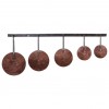 Hanging Rack in Steel with 5 Copper Lids