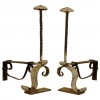 Pair of Miniature Painted Wrought Iron Andirons