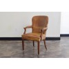 Mahogany and Leather Upholstered Armchair
