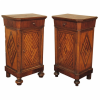 Pair of Walnut and Inlaid Bedside Commodes