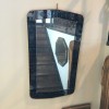 Brass and Blue Etched Glass Mirror