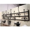 Cast Iron and Wood Hanging Rack