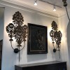 Pair of Large Metal Applique Sconces