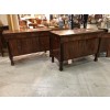 Pair of Empire Walnut Veneered and Ebonized Commodes