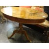 Oval Shaped, Olive Wood Table with a Central Pedestal 