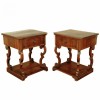 Pair of Walnut 1-Drawer Tables
