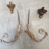 Giltwood and White Sconces
