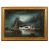 Oil on Canvas, Chinese Boats in a Canal, Nocturne