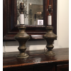 Pair of Patinated Brass Torcheres Now Mounted as Lamps
